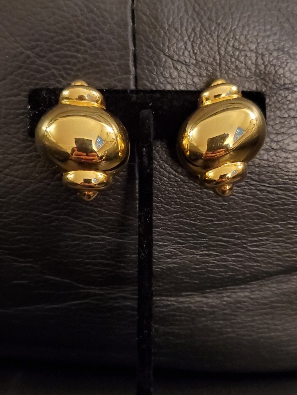 Joan Rivers Shiny Gold Swirl Shell Dome Clip On Earrings